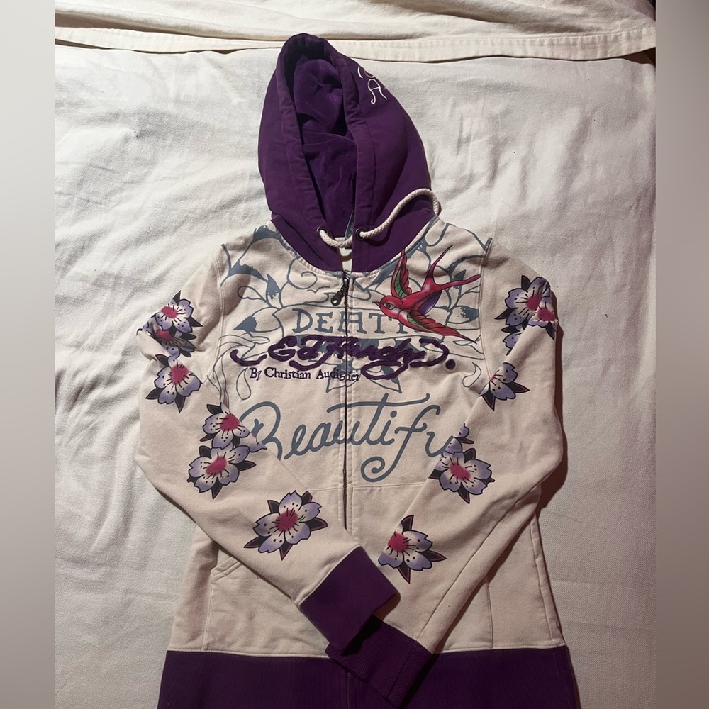 Ed Hardy bling Zip Up